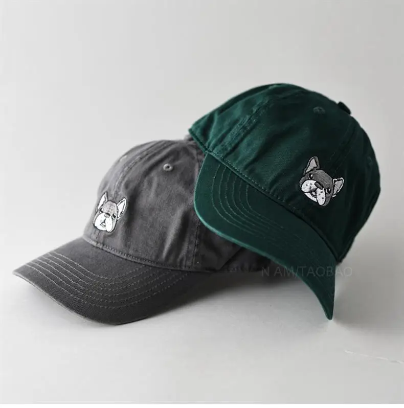 Gray Cartoon Embroidered Baseball Cap Unisex Sunshade — feature 5