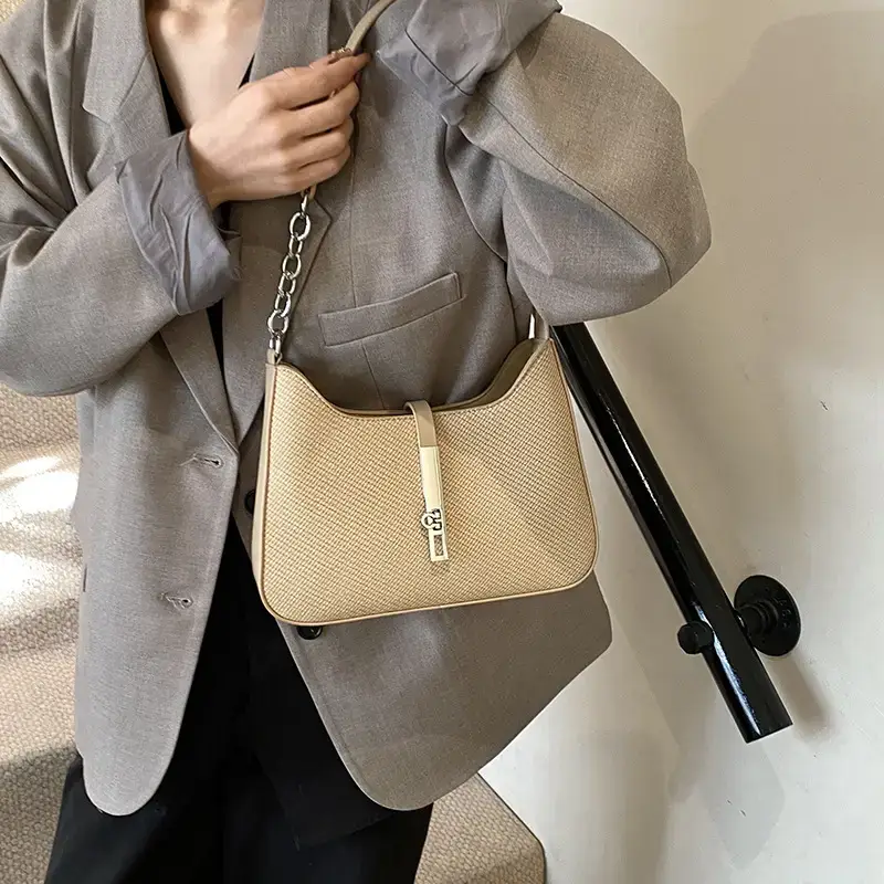 Women's Crossbody Bag Beige Chain Strap 2025 - Image 10