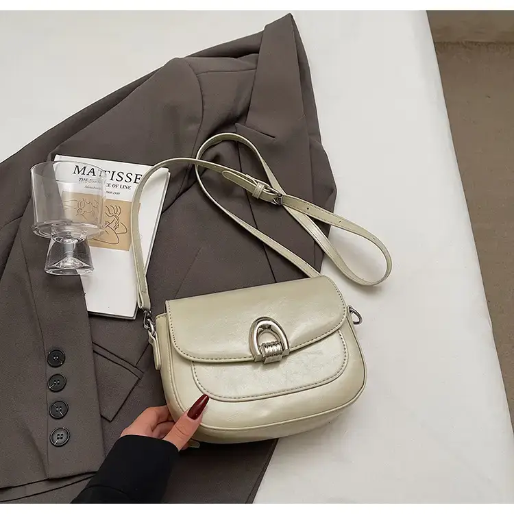 Women's Light Brown Square Shoulder Bag with Keychain — feature 33