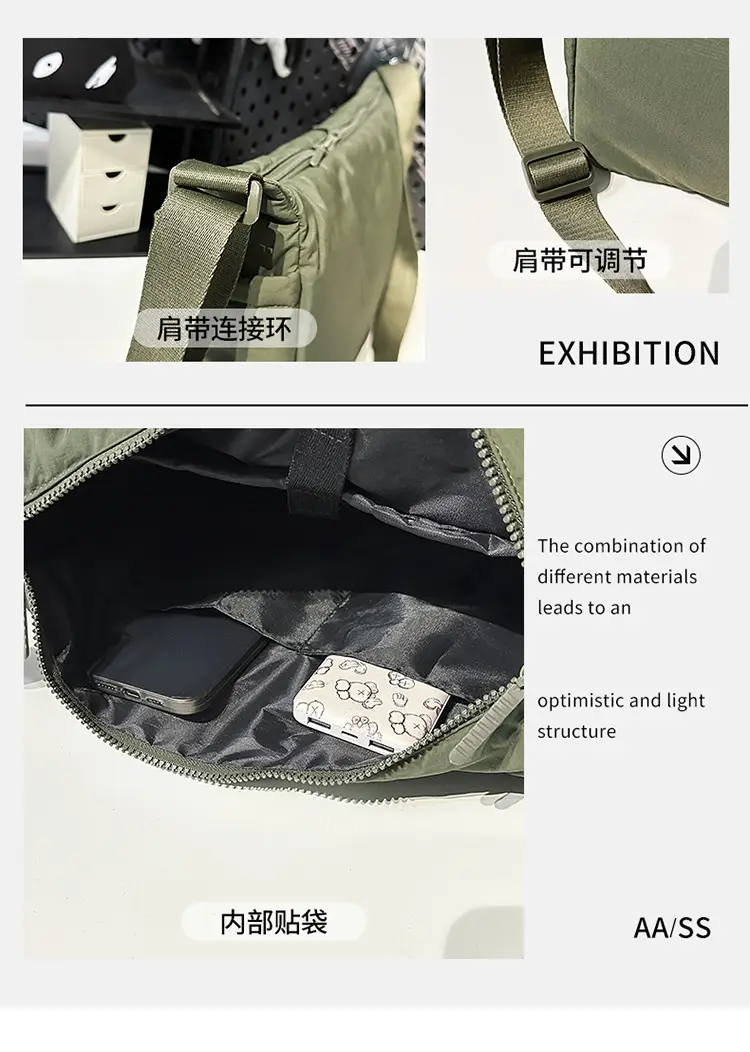 Waterproof Green Satchel Shoulder Bag for Men Women — feature 33