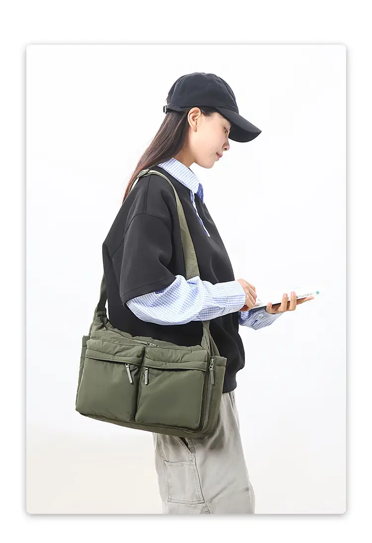 Waterproof Green Satchel Shoulder Bag for Men Women — feature 8
