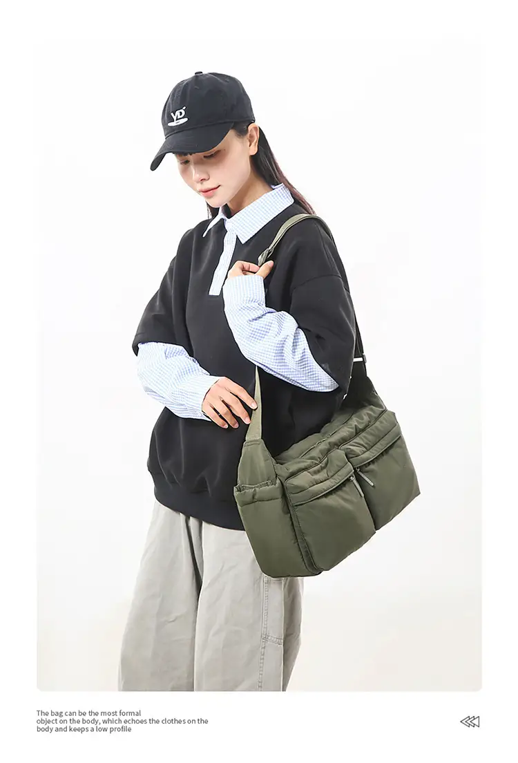 Waterproof Green Satchel Shoulder Bag for Men Women — feature 9