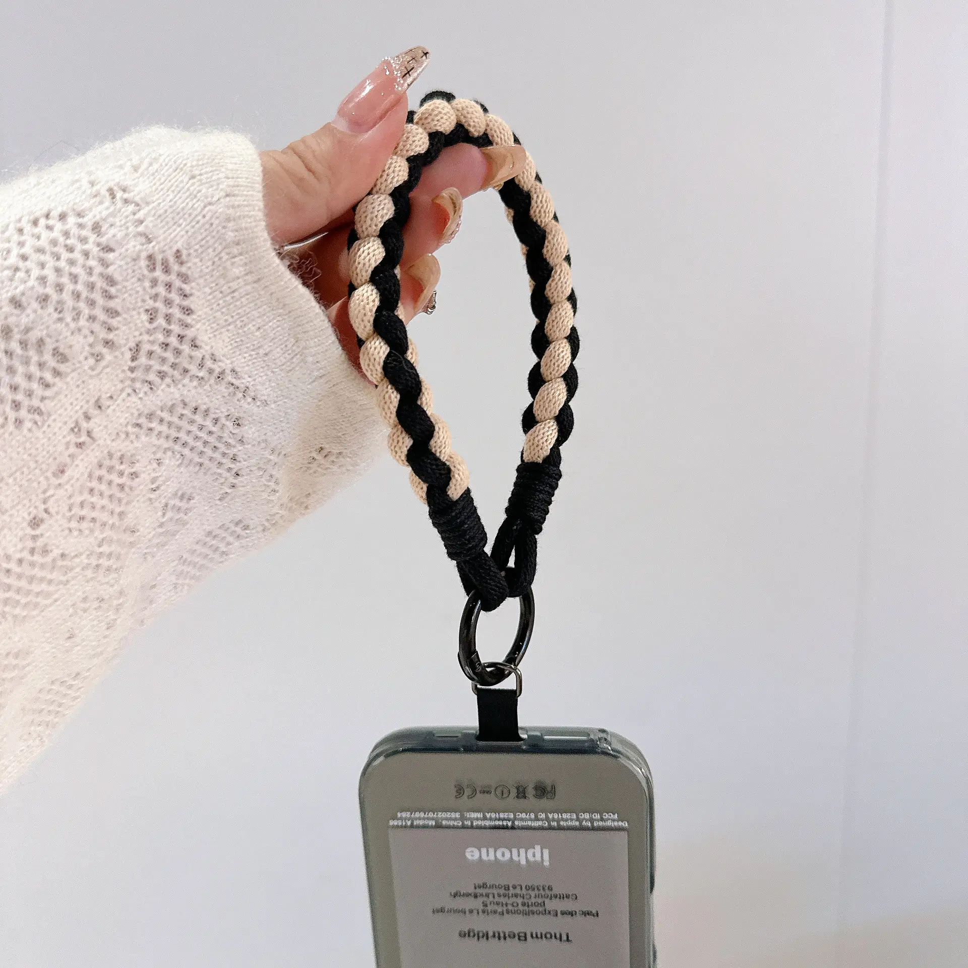 Pink Woven Mobile Phone Lanyard with Twist Design - Image 13