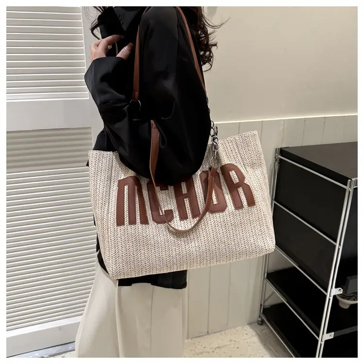 Woven Letter Shoulder Bag with Chain Strap — feature 25
