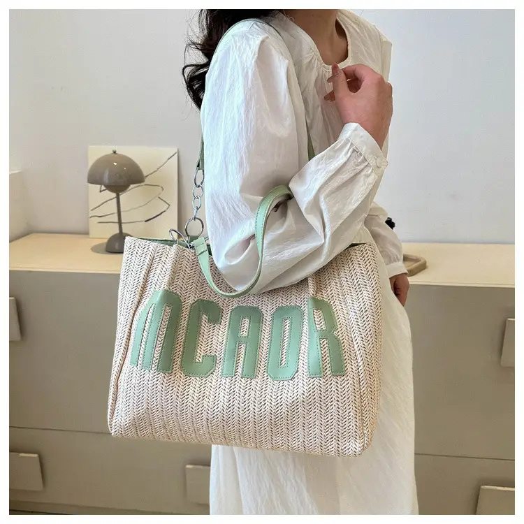 Woven Letter Shoulder Bag with Chain Strap — feature 30