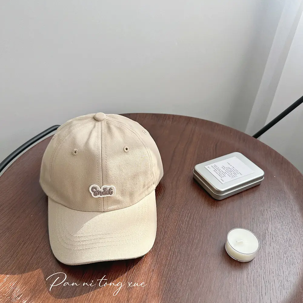 Girls Baseball Cap Sweet Letter Sticker Pink Light Blue — feature 42