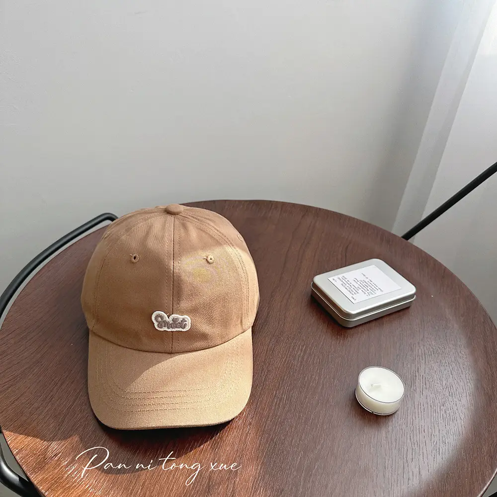 Girls Baseball Cap Sweet Letter Sticker Pink Light Blue - Image 7