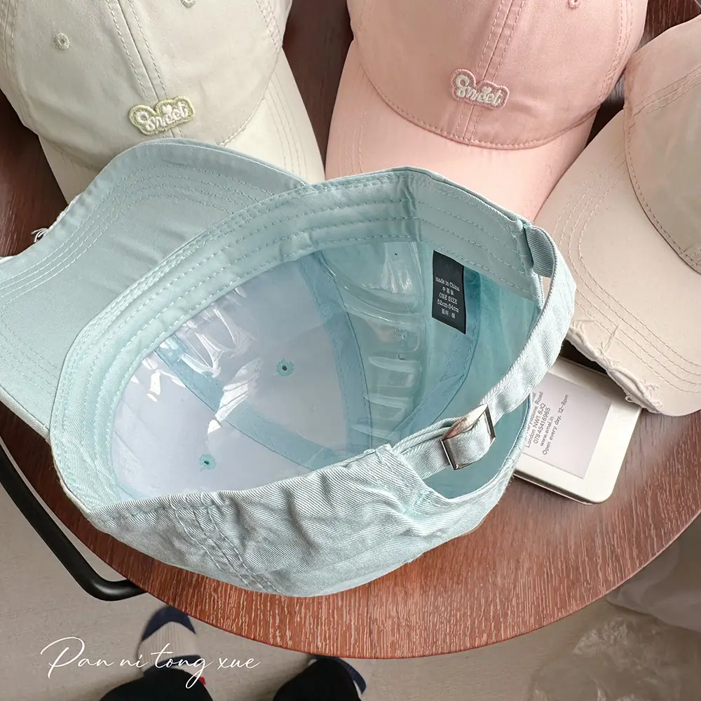 Children's Pink Quilted Baseball Cap with Small Hole - Image 14