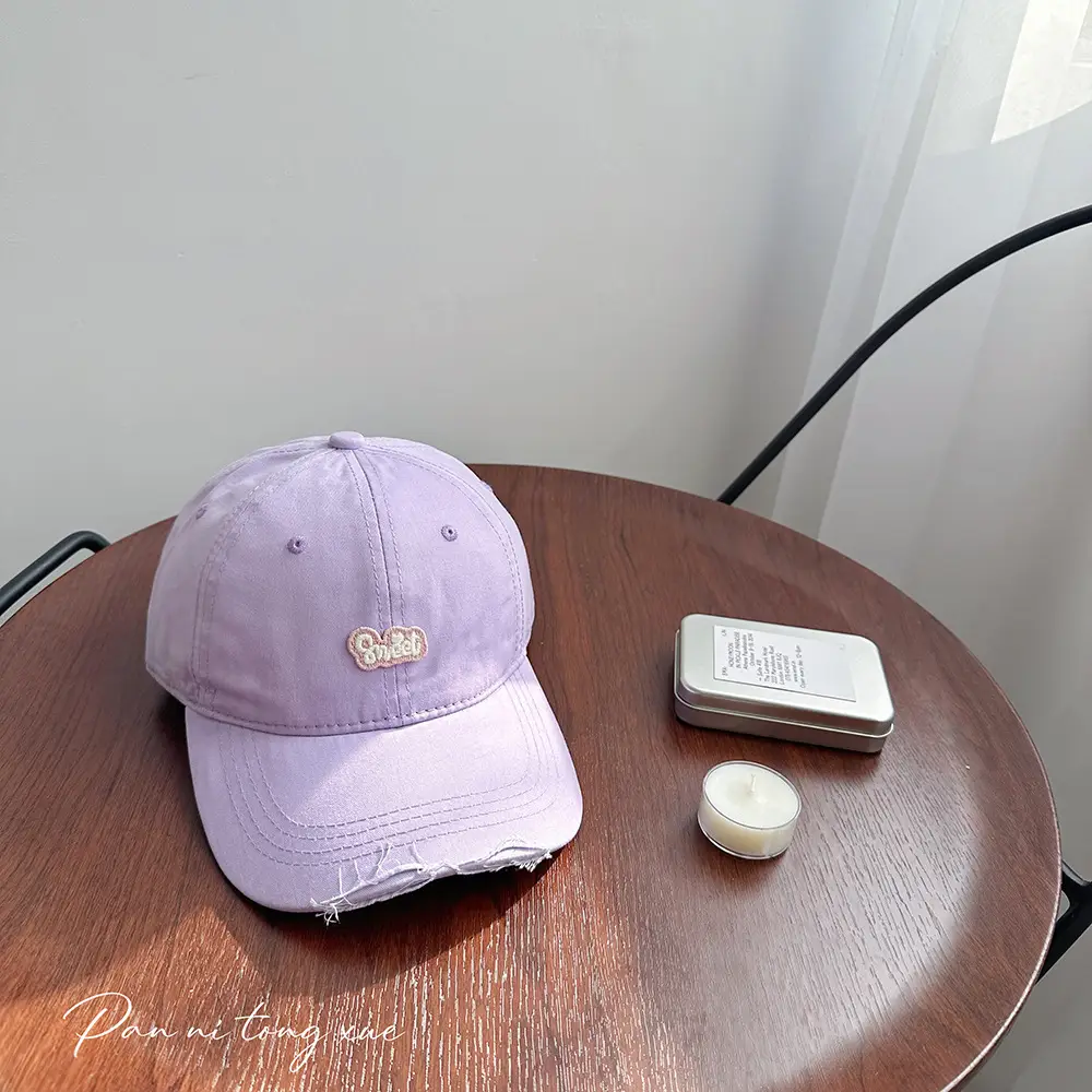 Children's Pink Quilted Baseball Cap with Small Hole - Image 10