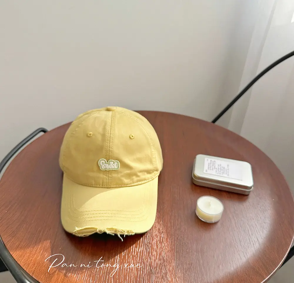 Children's Pink Quilted Baseball Cap with Small Hole - Image 2