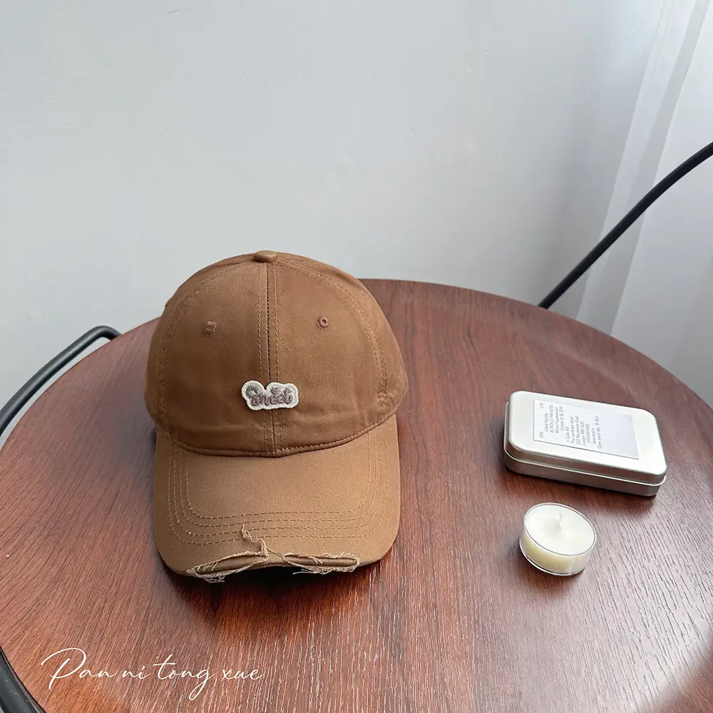 Children's Pink Quilted Baseball Cap with Small Hole - Image 3