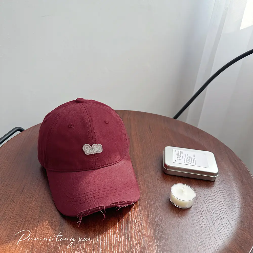 Children's Pink Quilted Baseball Cap with Small Hole - Image 4