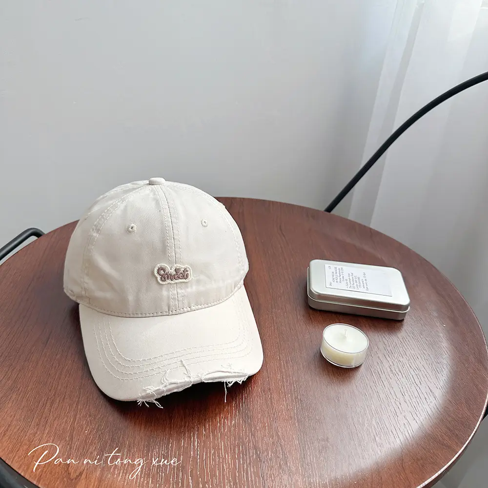 Children's Pink Quilted Baseball Cap with Small Hole - Image 5