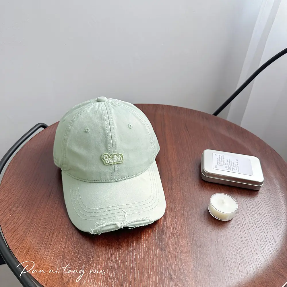 Children's Pink Quilted Baseball Cap with Small Hole - Image 6