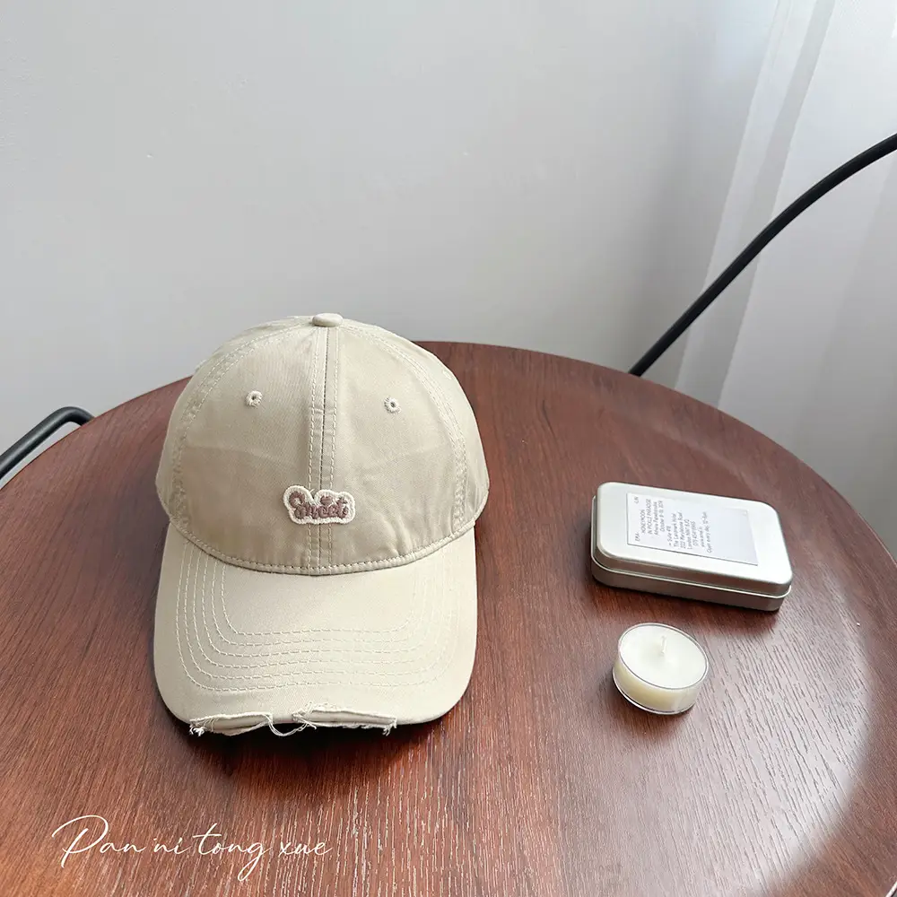 Children's Pink Quilted Baseball Cap with Small Hole - Image 8