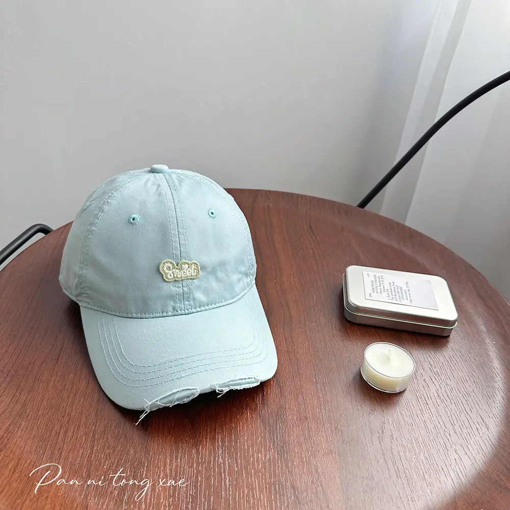 Children's Pink Quilted Baseball Cap with Small Hole - Image 9