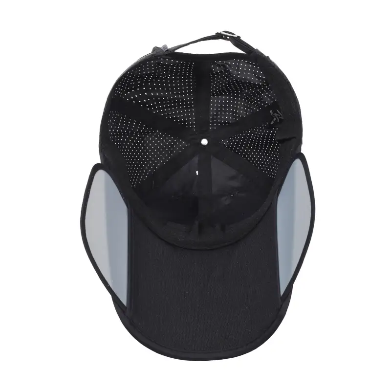 Men UV Retractable Cap Grey Black Sports - Image 9