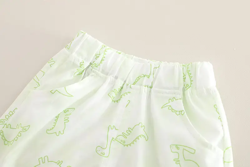 Summer 2025 Kids Cotton T-Shirt Shorts Set Light Green — feature 18
