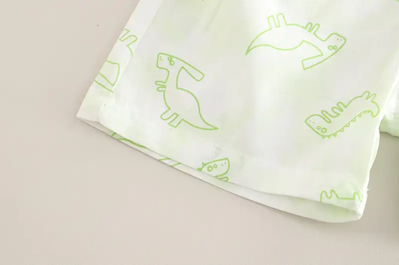 Summer 2025 Kids Cotton T-Shirt Shorts Set Light Green — feature 20