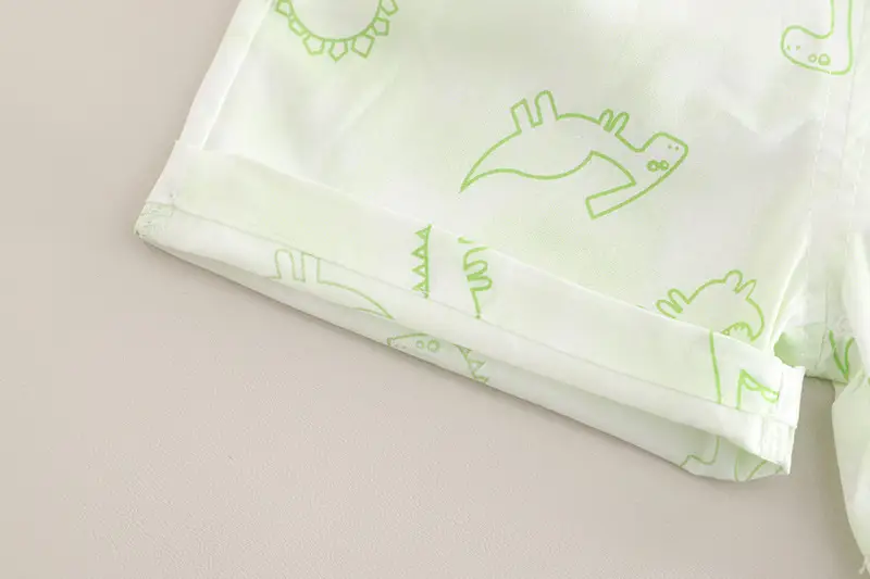 Summer 2025 Kids Cotton T-Shirt Shorts Set Light Green — feature 21