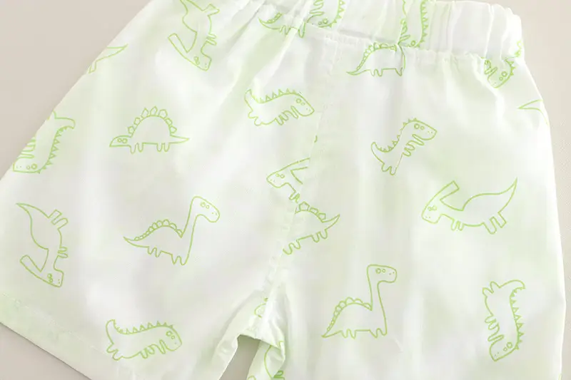 Summer 2025 Kids Cotton T-Shirt Shorts Set Light Green — feature 22