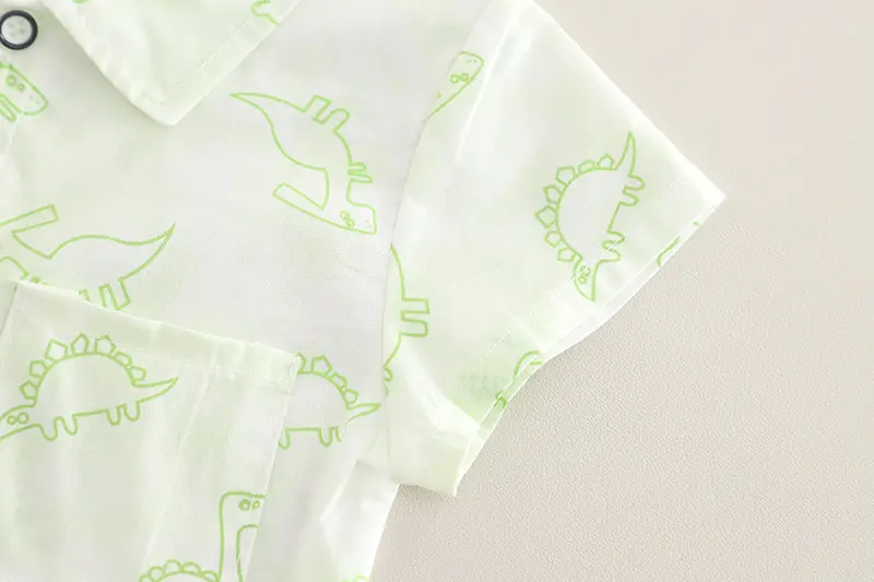 Summer 2025 Kids Cotton T-Shirt Shorts Set Light Green — feature 9