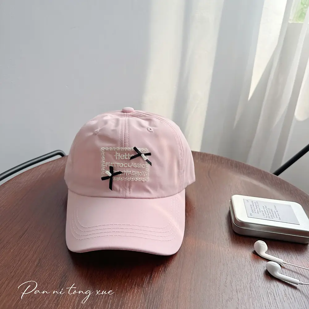 Women Sweet Pearl Baseball Cap with Patch - Image 3