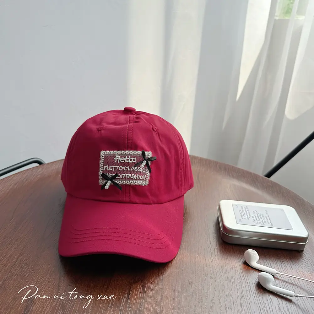 Women Sweet Pearl Baseball Cap with Patch - Image 5