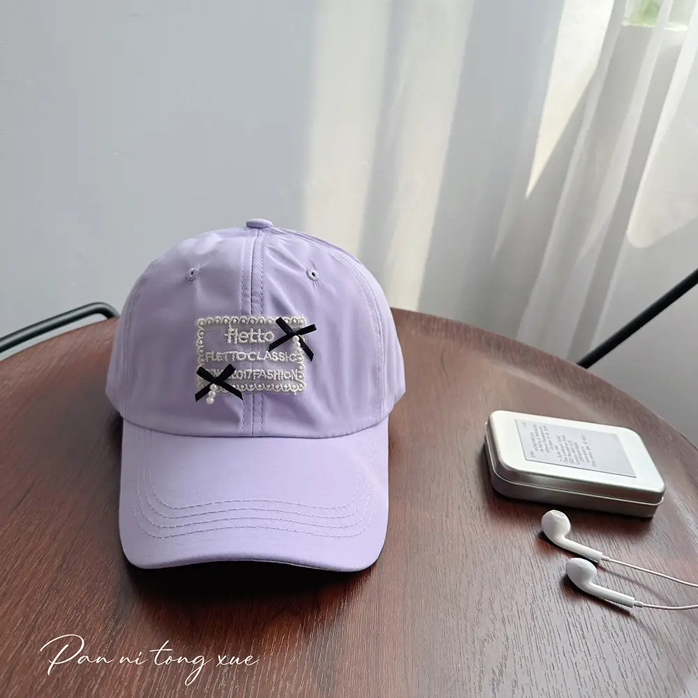 Women Sweet Pearl Baseball Cap with Patch - Image 8