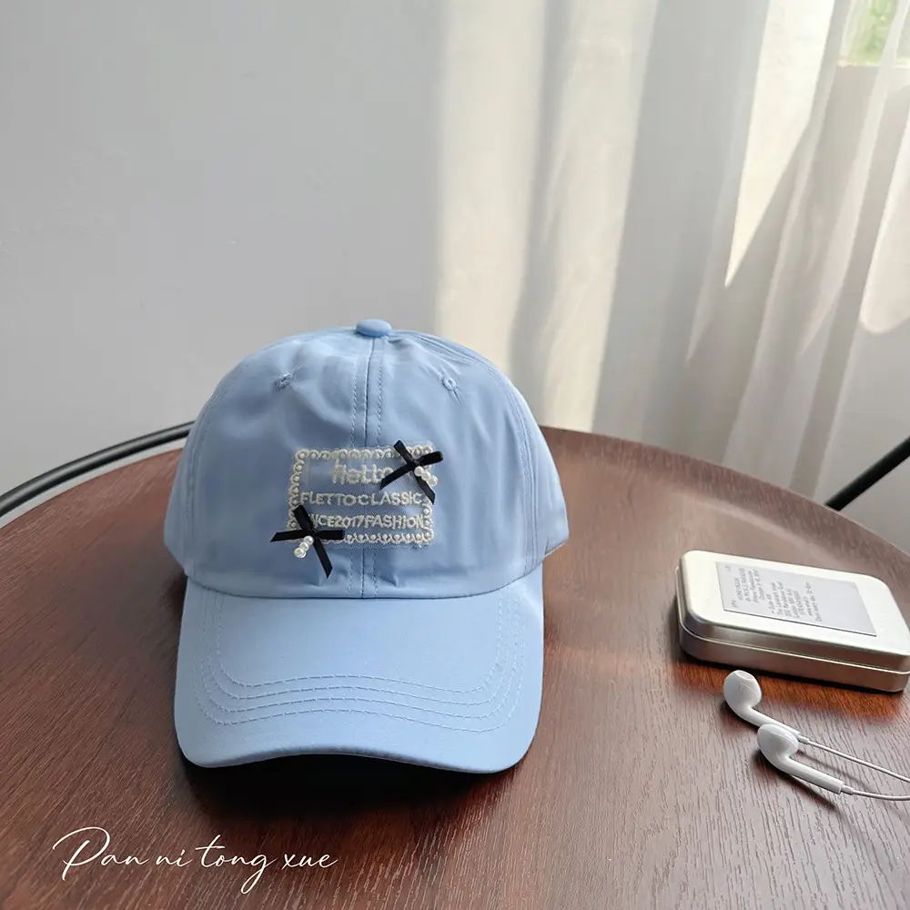 Women Sweet Pearl Baseball Cap with Patch - Image 9