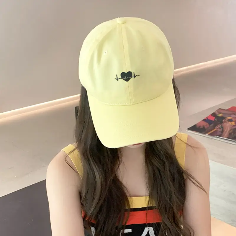 Maroon Heart Embroidered Baseball Cap