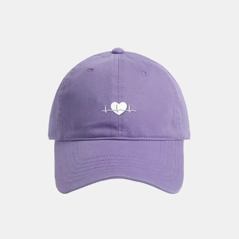 Maroon Heart Embroidered Baseball Cap