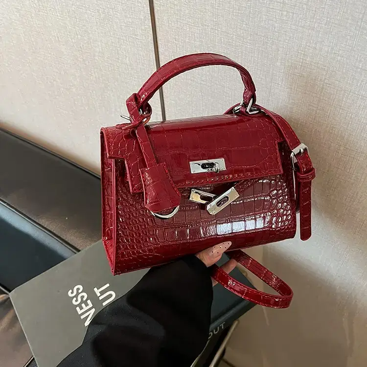 White Croc Texture Crossbody Bag for Women - Image 5