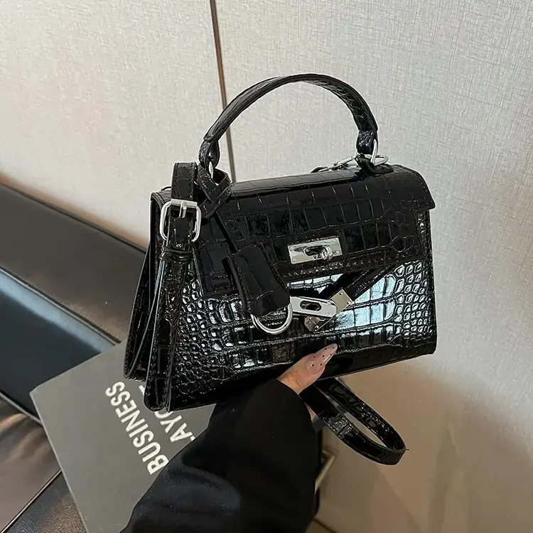 White Croc Texture Crossbody Bag for Women — feature 12