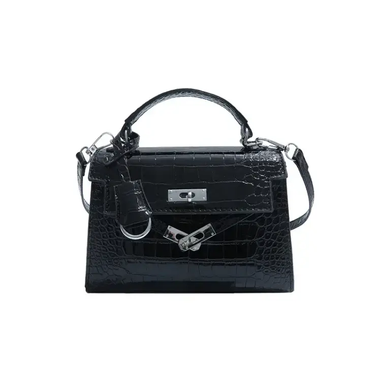 White Croc Texture Crossbody Bag for Women - Image 2