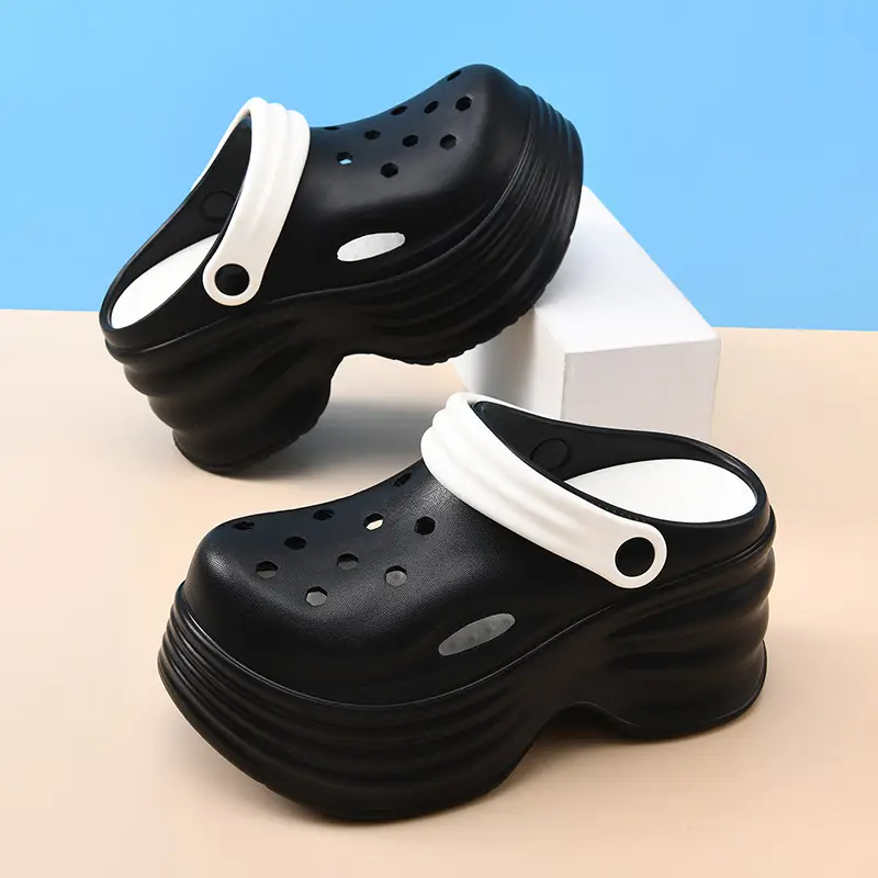New Style Hole Shoes Women's Outfit Summer Thick Sole Baotou Slippers EVA Wear-resistant Non-slip 7cm Platform Cake Wading Sandals - Image 6