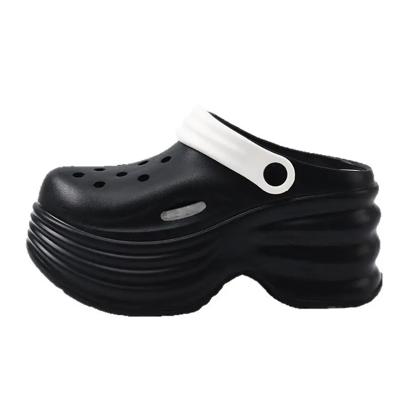 New Style Hole Shoes Women's Outfit Summer Thick Sole Baotou Slippers EVA Wear-resistant Non-slip 7cm Platform Cake Wading Sandals - Image 8