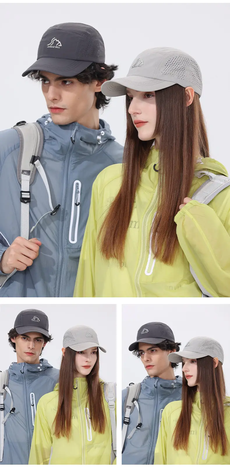 White Jungle Bill Baseball Cap Quick-Drying Breathable — feature 10