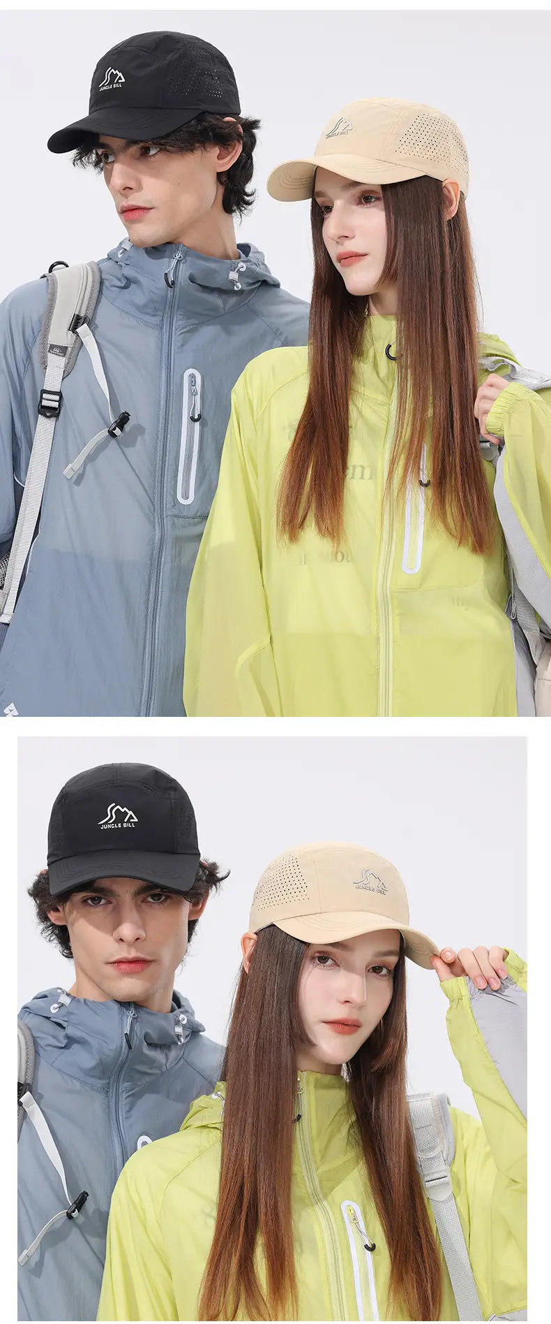 White Jungle Bill Baseball Cap Quick-Drying Breathable — feature 11