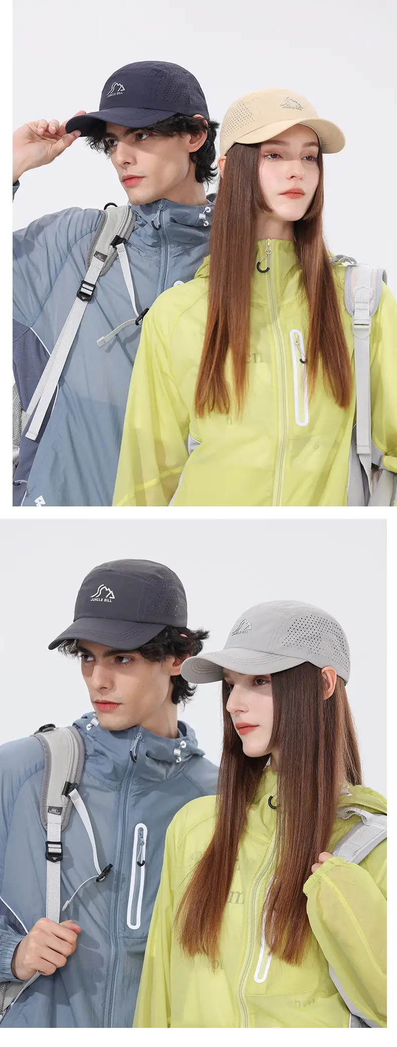 White Jungle Bill Baseball Cap Quick-Drying Breathable — feature 13