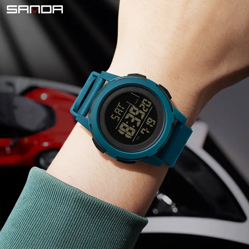 Sanda Digital Watch Men Women Waterproof Multifunctional