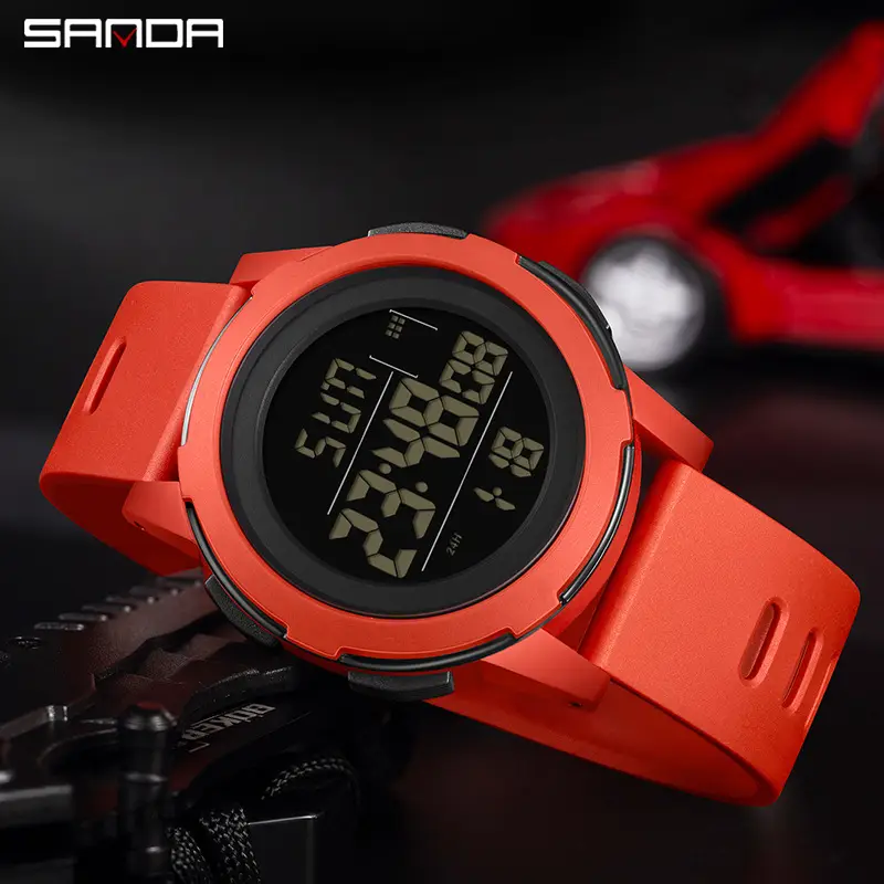 Sanda Digital Watch Men Women Waterproof Multifunctional