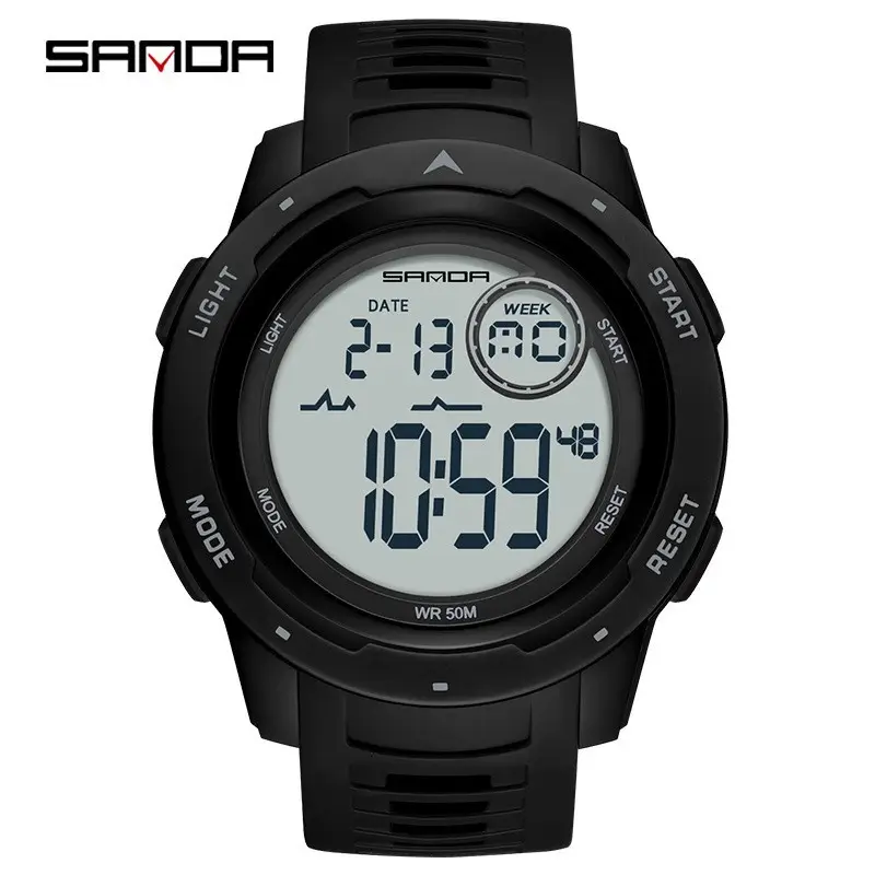 Sanda Digital Watch Men Women Waterproof Multifunctional