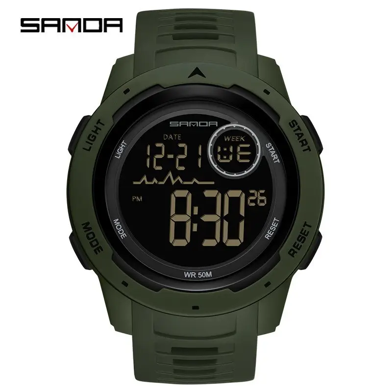 Sanda Digital Watch Men Women Waterproof Multifunctional