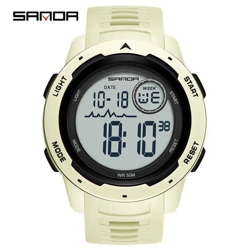 Sanda Digital Watch Men Women Waterproof Multifunctional
