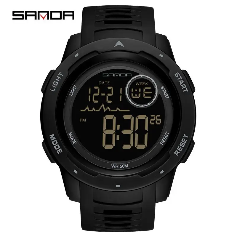 Sanda Digital Watch Men Women Waterproof Multifunctional