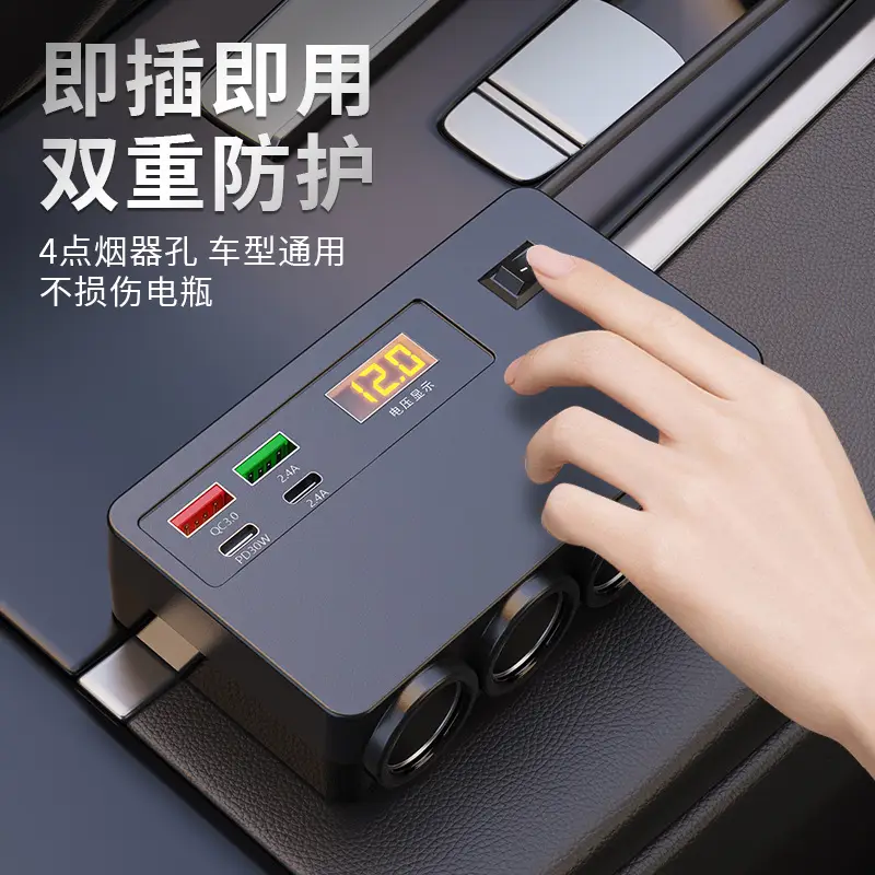 Car USB Charger with Voltage Display QC3.0 PD30W - Image 4