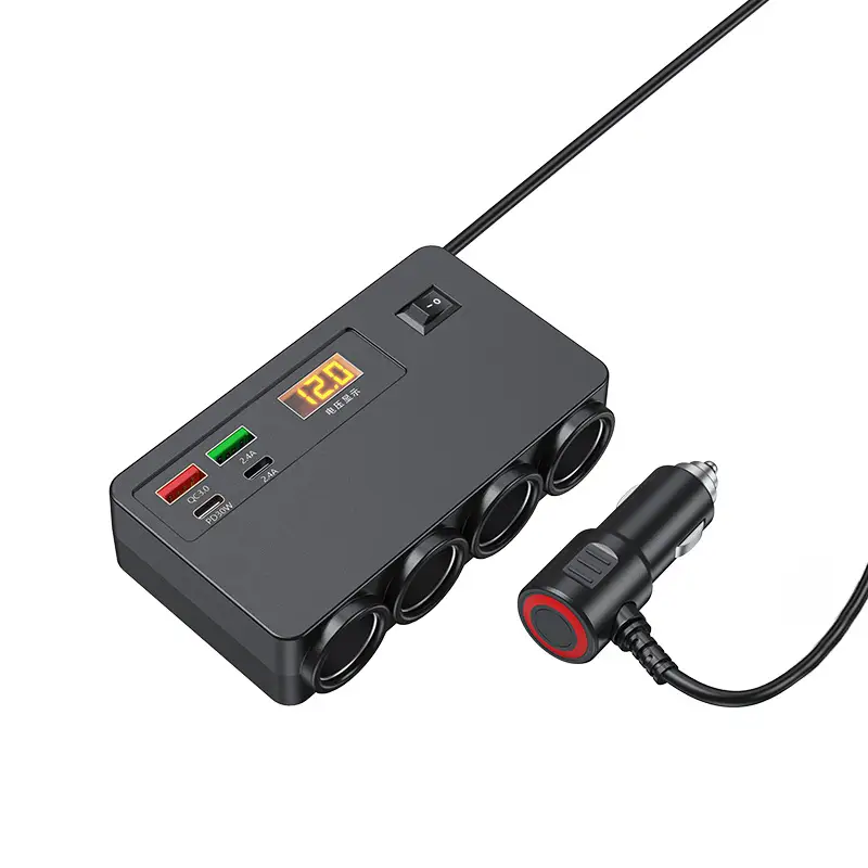 Car USB Charger with Voltage Display QC3.0 PD30W - Image 5