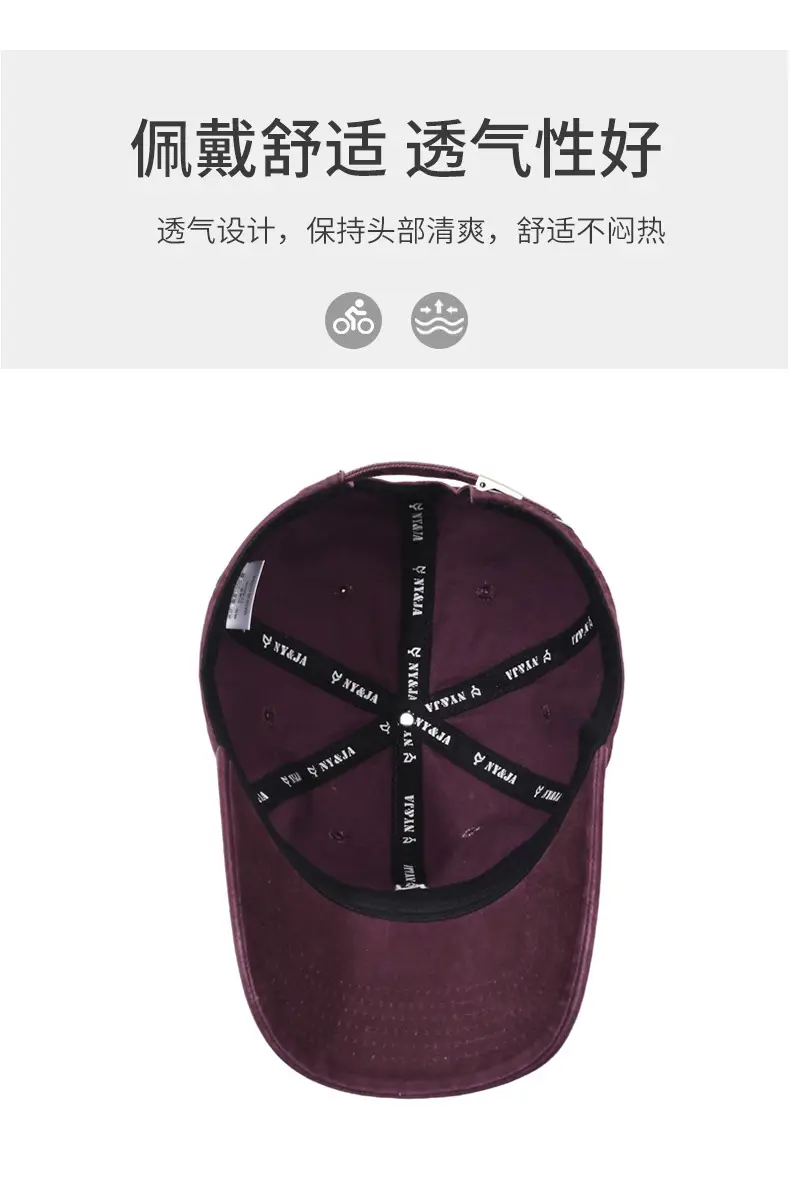 Retro Maroon Baseball Cap with Embroidered Logo — feature 5