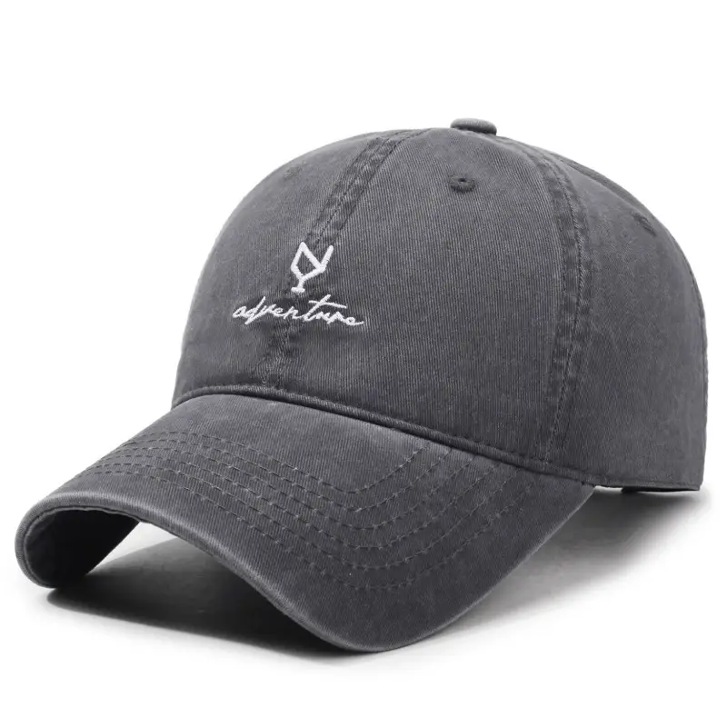 Retro Maroon Baseball Cap with Embroidered Logo - Image 2